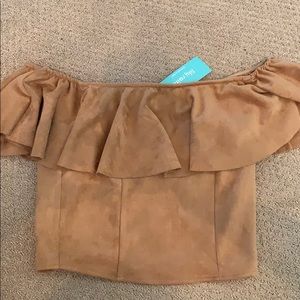 Suede off the shoulder top